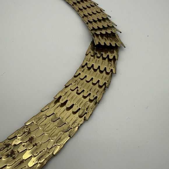 Vintage Unbranded 90s Elastic Gold Tone Belt Costume Metal - Picture 3 of 11